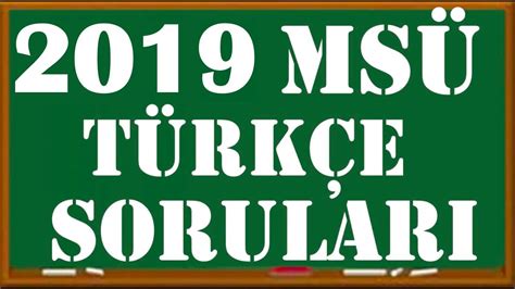 2019 msü soruları türkçe